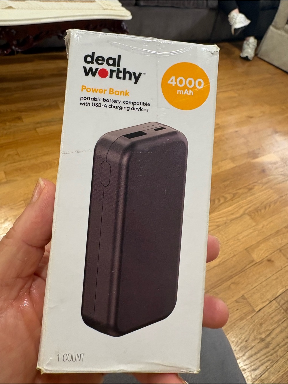 Dealworthy 4000mAh Portable Power Bank - Black